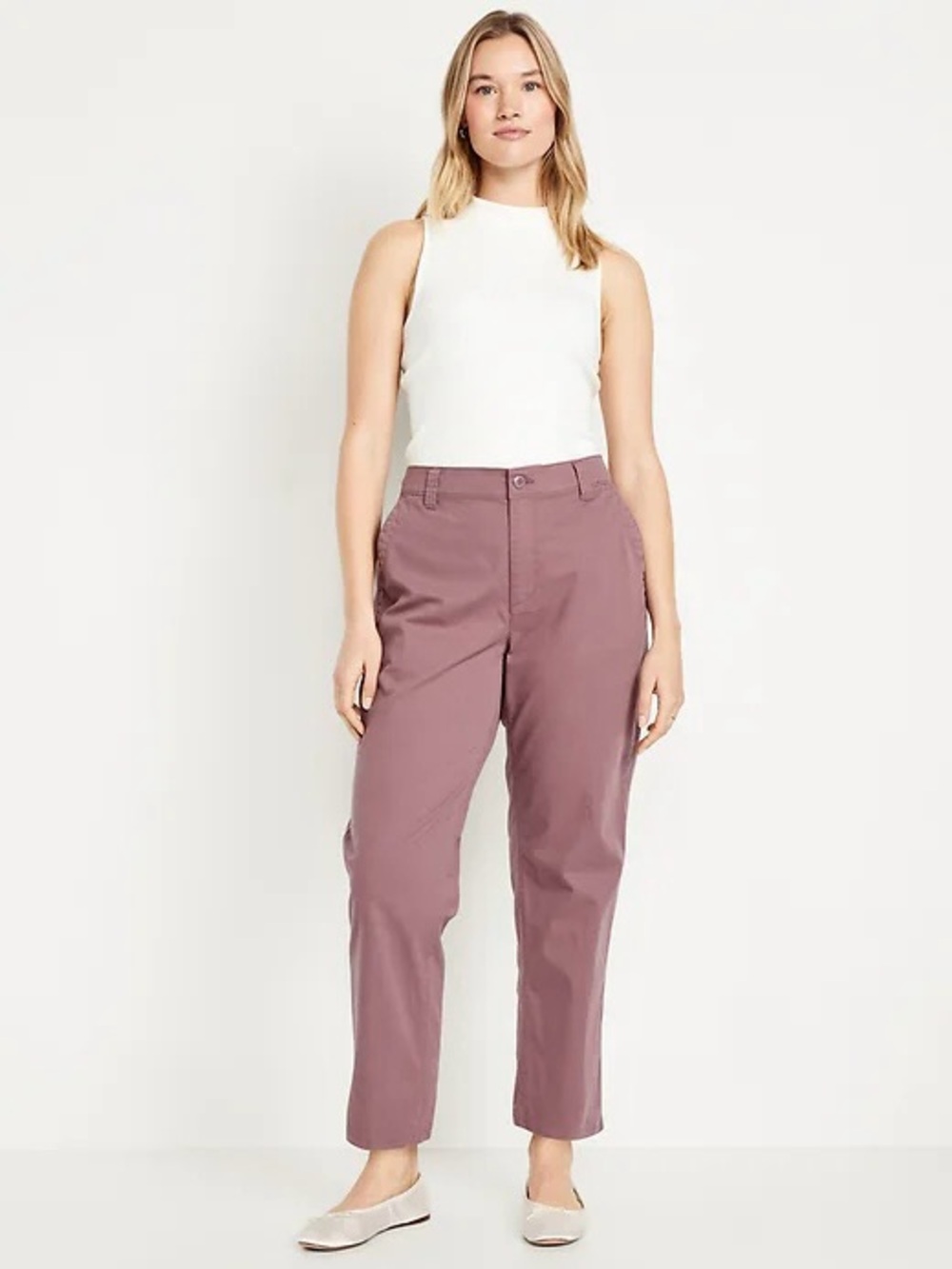 Old Navy Mauve Ankle-Length Straight Pants